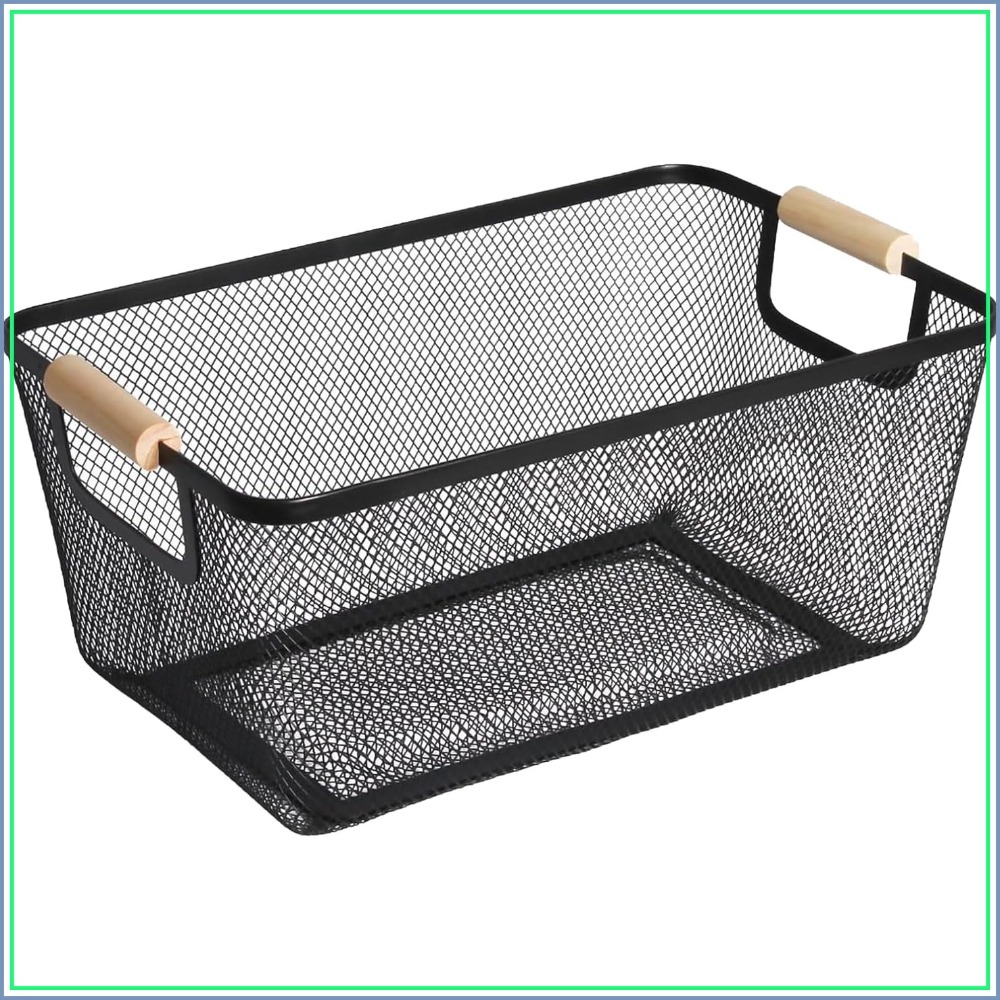 Home Bathroom Organizer - Large Wire Storage Organizer Basket With