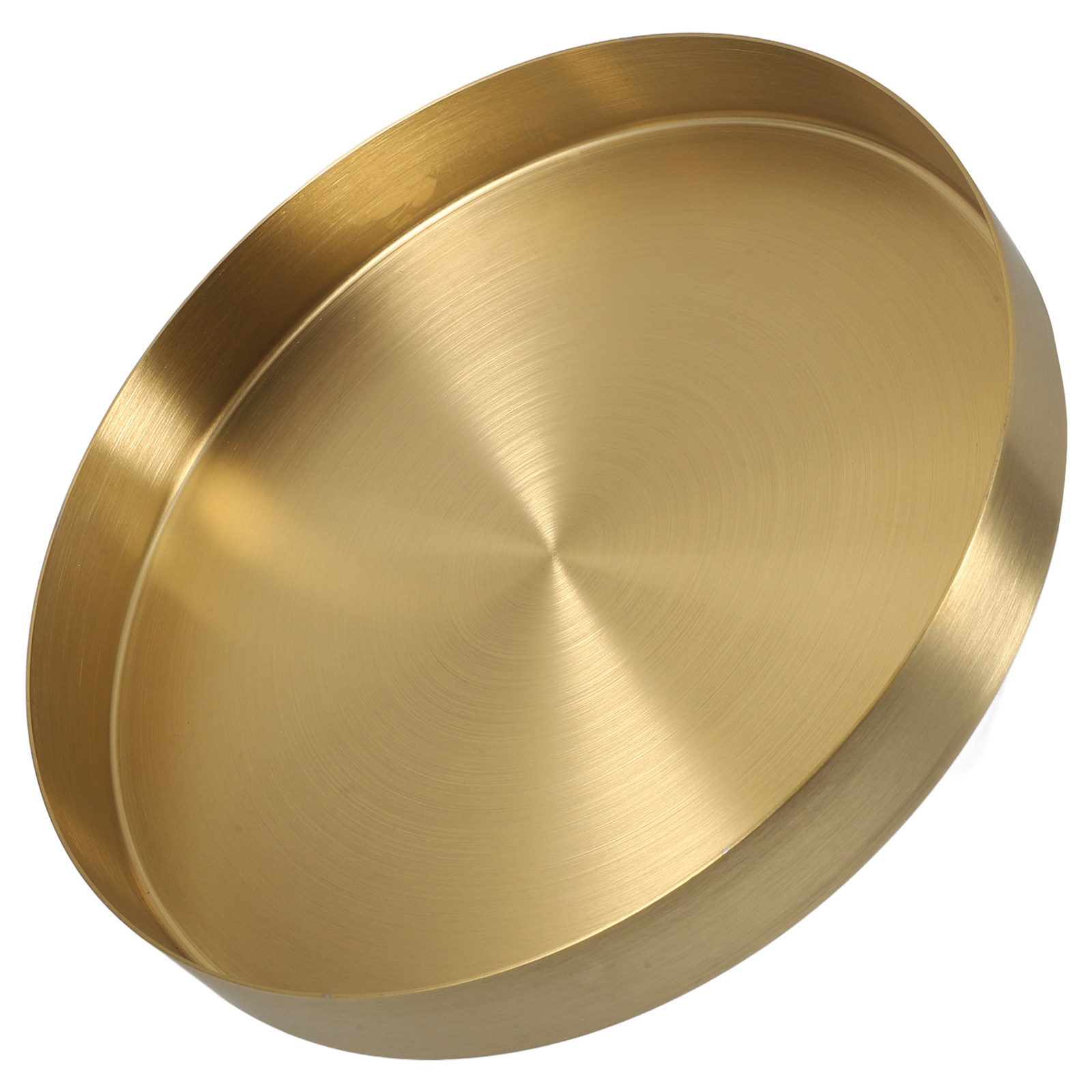 Home Bathroom Organizer - Stainless Steel Gold Round Jewelry Tray