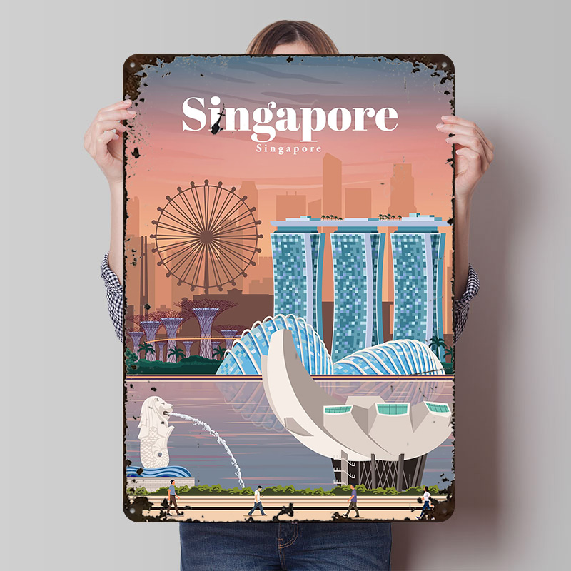 Home And Bathroom Singapore - Travel to Singapore Printed Posters Customizable
