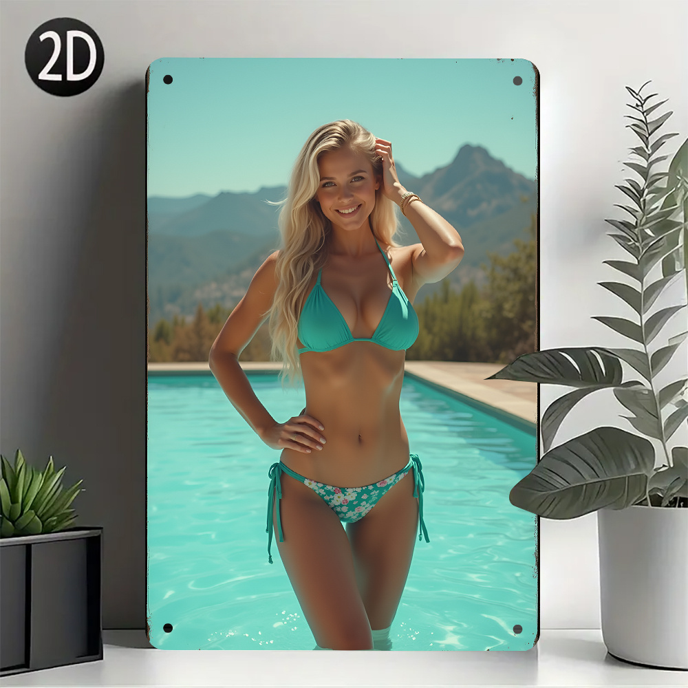 Home Design Bathroom - 2D Flat Retro Metal Sign -