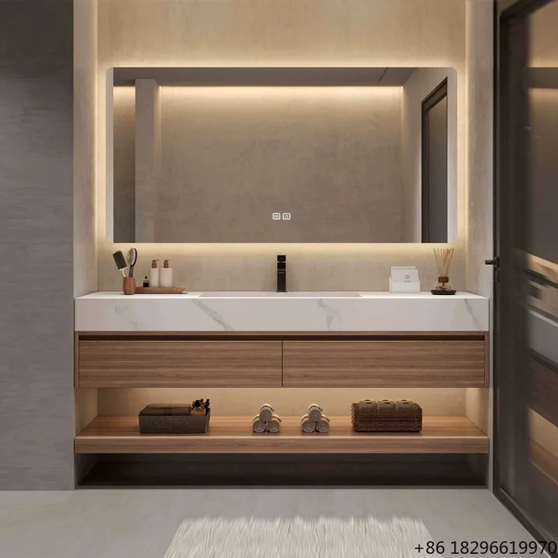 Home Bathroom Vanity - Modern Intelligent Bathroom Cabinet Set LED