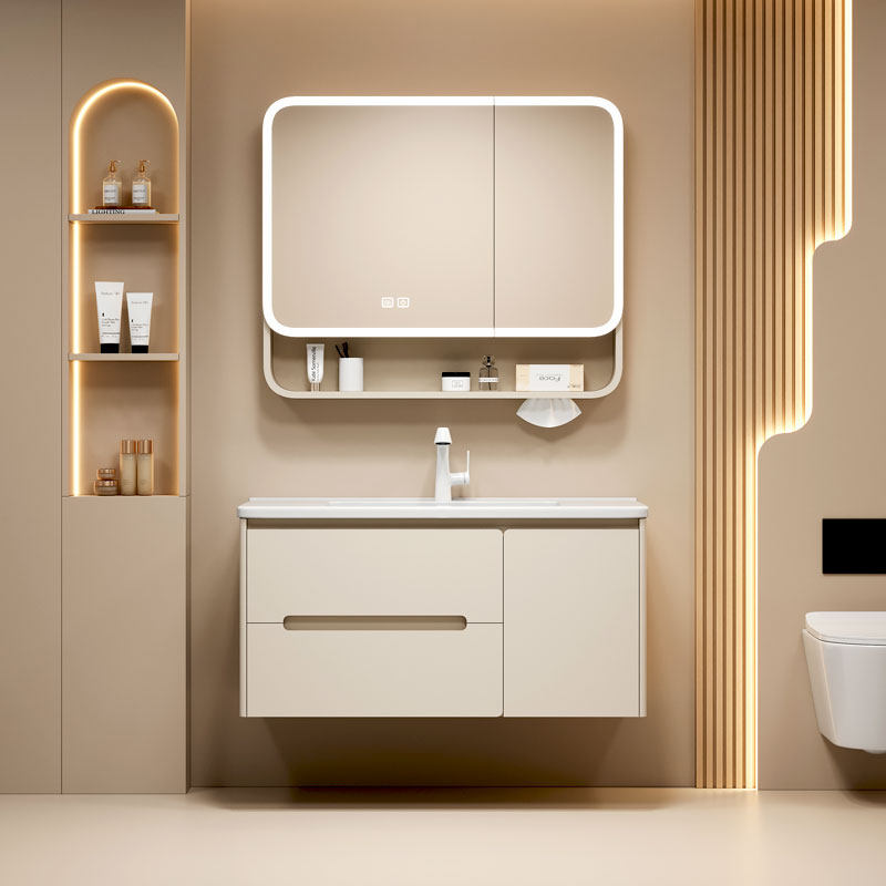 Home Bathroom Partition Wall - Mirror Partitions Cupboard Toilet Makeup Organizer