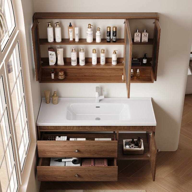 Home Bathroom Partition Wall - Skincare Modern Bathroom Cabinet Storage Organizer