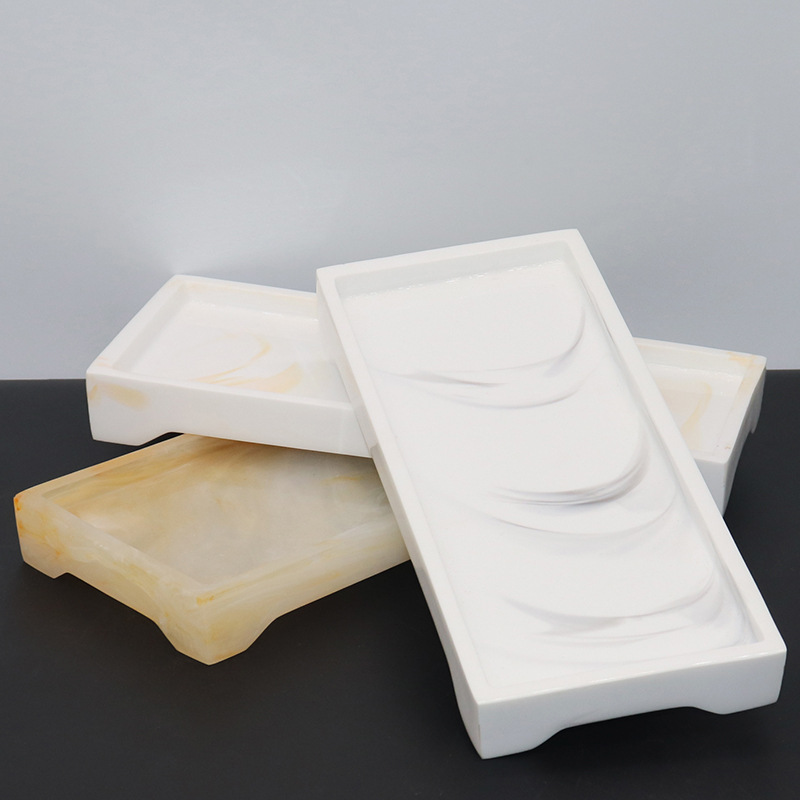 Bath Caddy Tray - Resin Dresser Vanity Tray Slip-Resistant Perfume