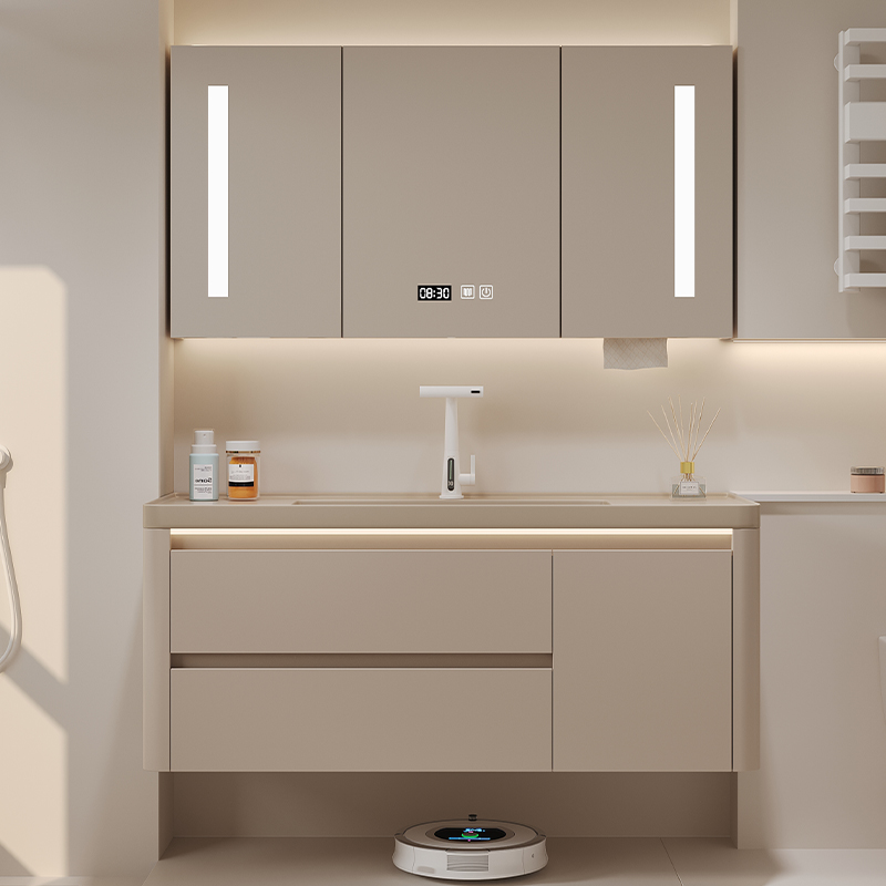 Home Bathroom Partition Wall - Organizer Mirror Bathroom Cabinet Storage Wall