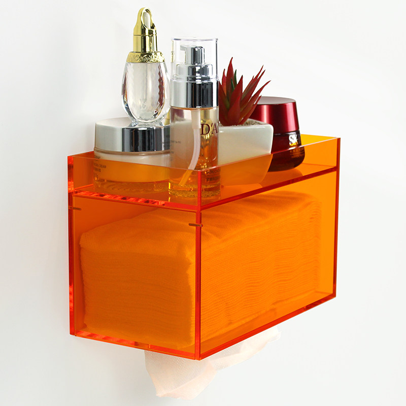 Home Bathroom Paper Towel Dispenser - Acrylic Wall Mounted Tissue Box Holder,