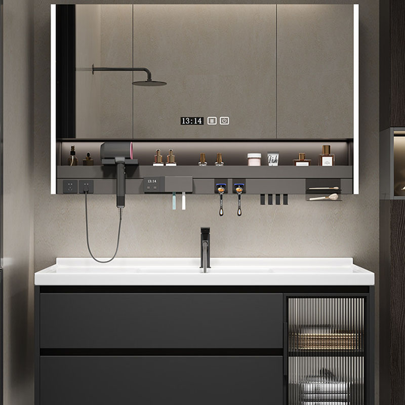 Home Bathroom Partition Wall - Luxury Mirror Bathroom Cabinet Accessories Shelves