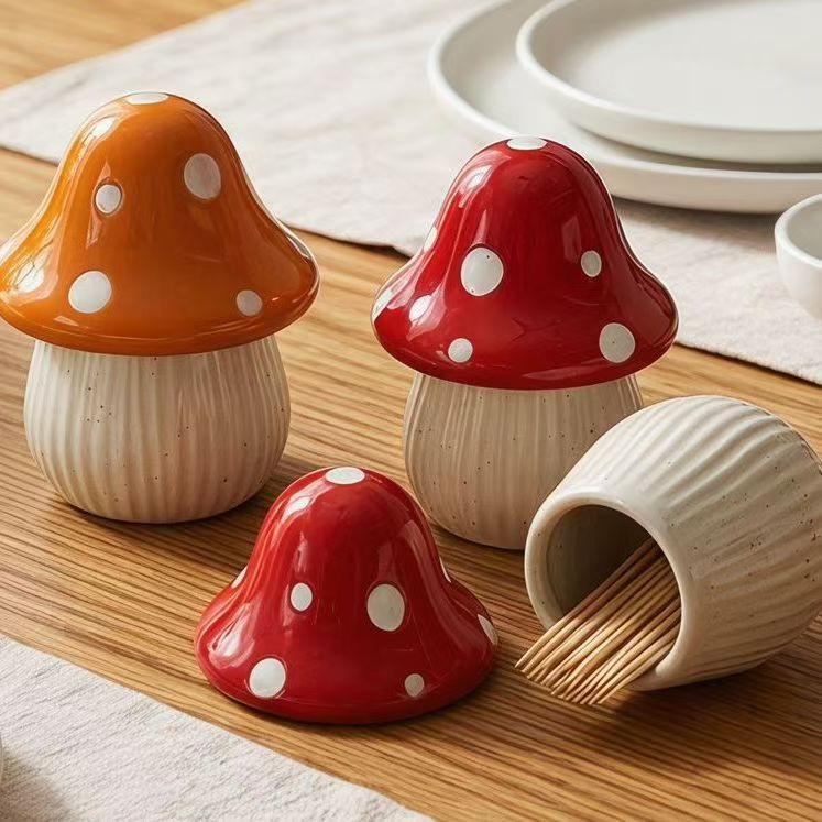 Cartoon Mushroom Ceramic Stora - Home Bathroom Organizer 评论和价格