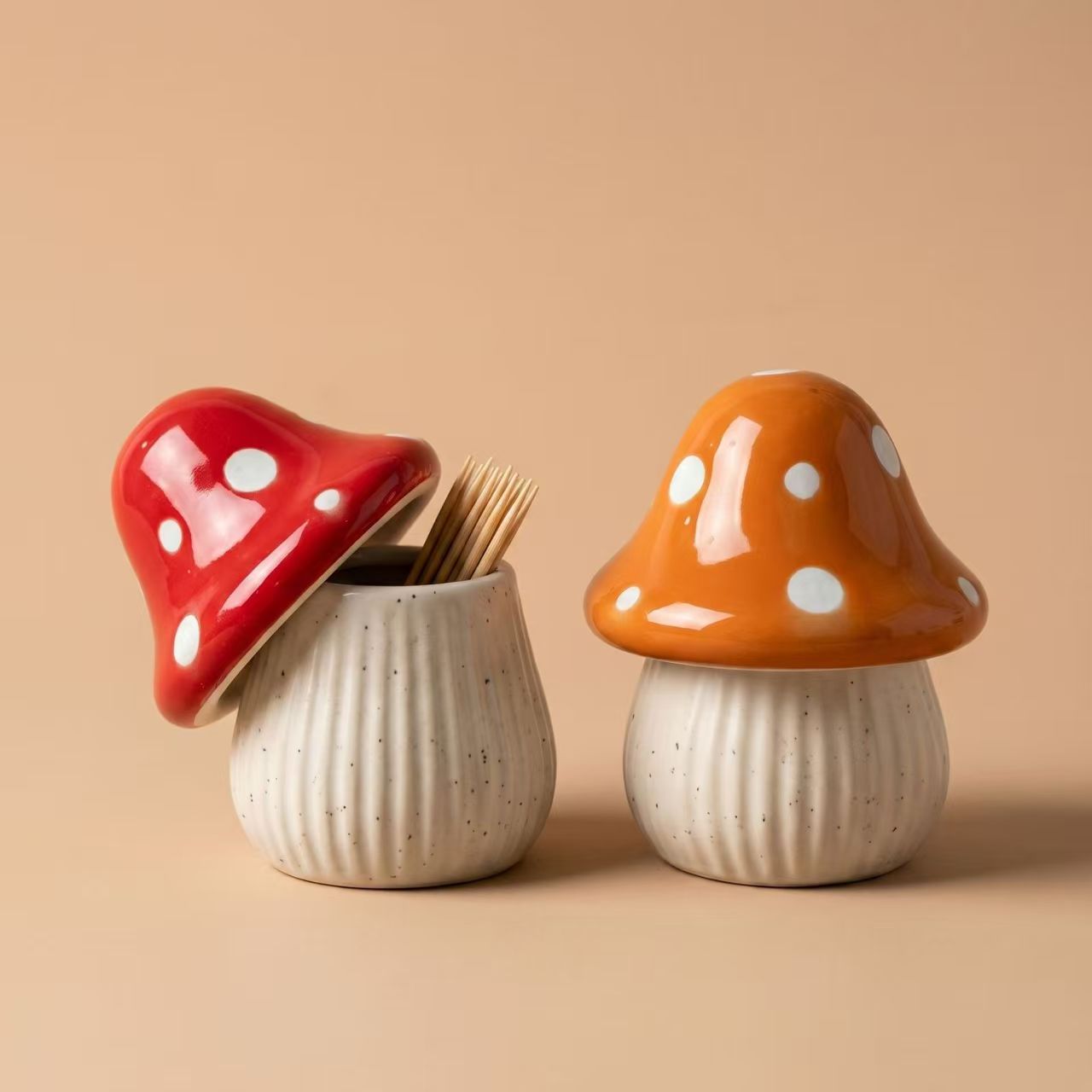 Cartoon Mushroom Ceramic Stora - Home Bathroom Organizer 评论和价格