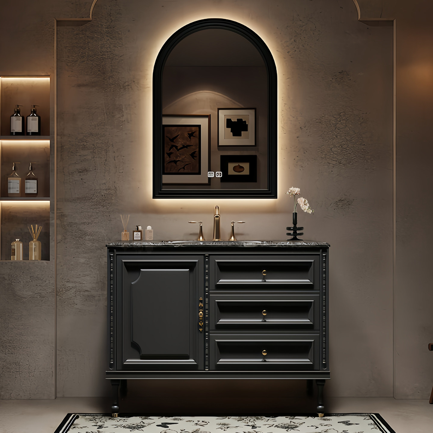 Luxury Floor Bathroom Cabinet  - Home Bathroom Partition Wall 评论和价格