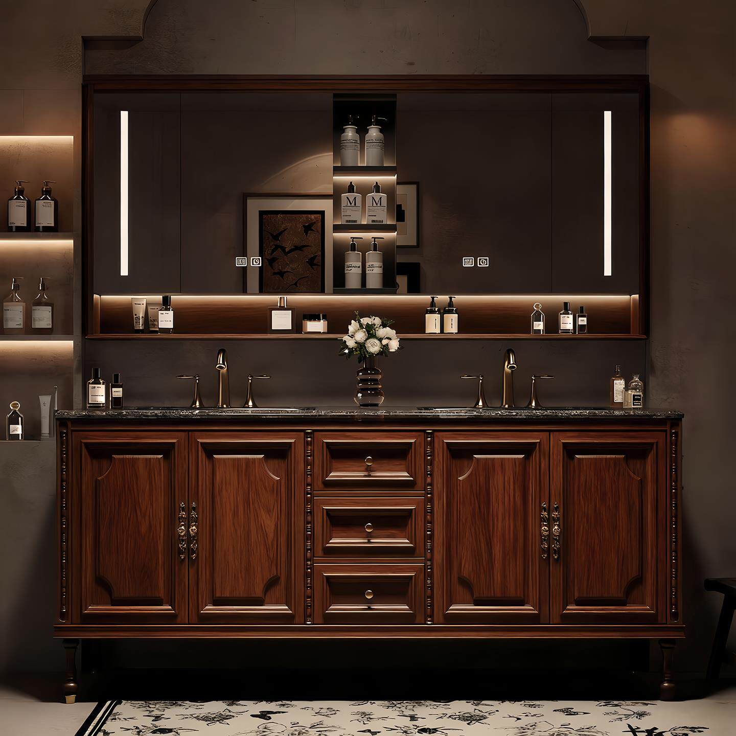 Luxury Floor Bathroom Cabinet  - Home Bathroom Partition Wall 评论和价格