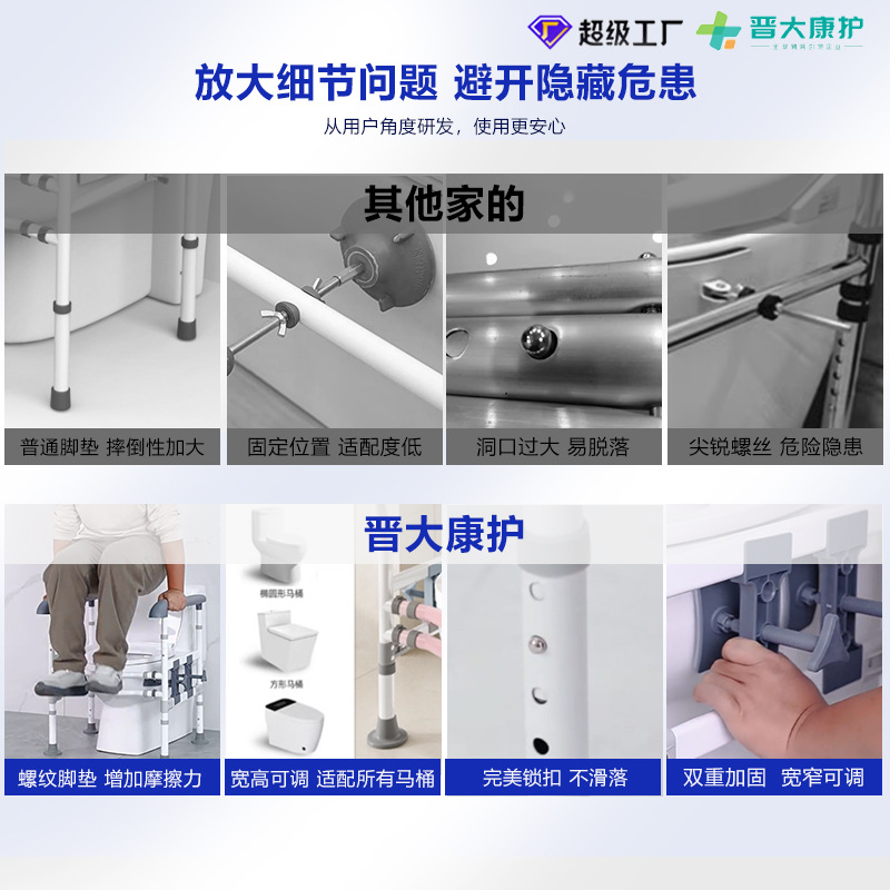 Toilet Grab Bars No Drill Bath - Home Bathroom Grab Bar 评论和价格