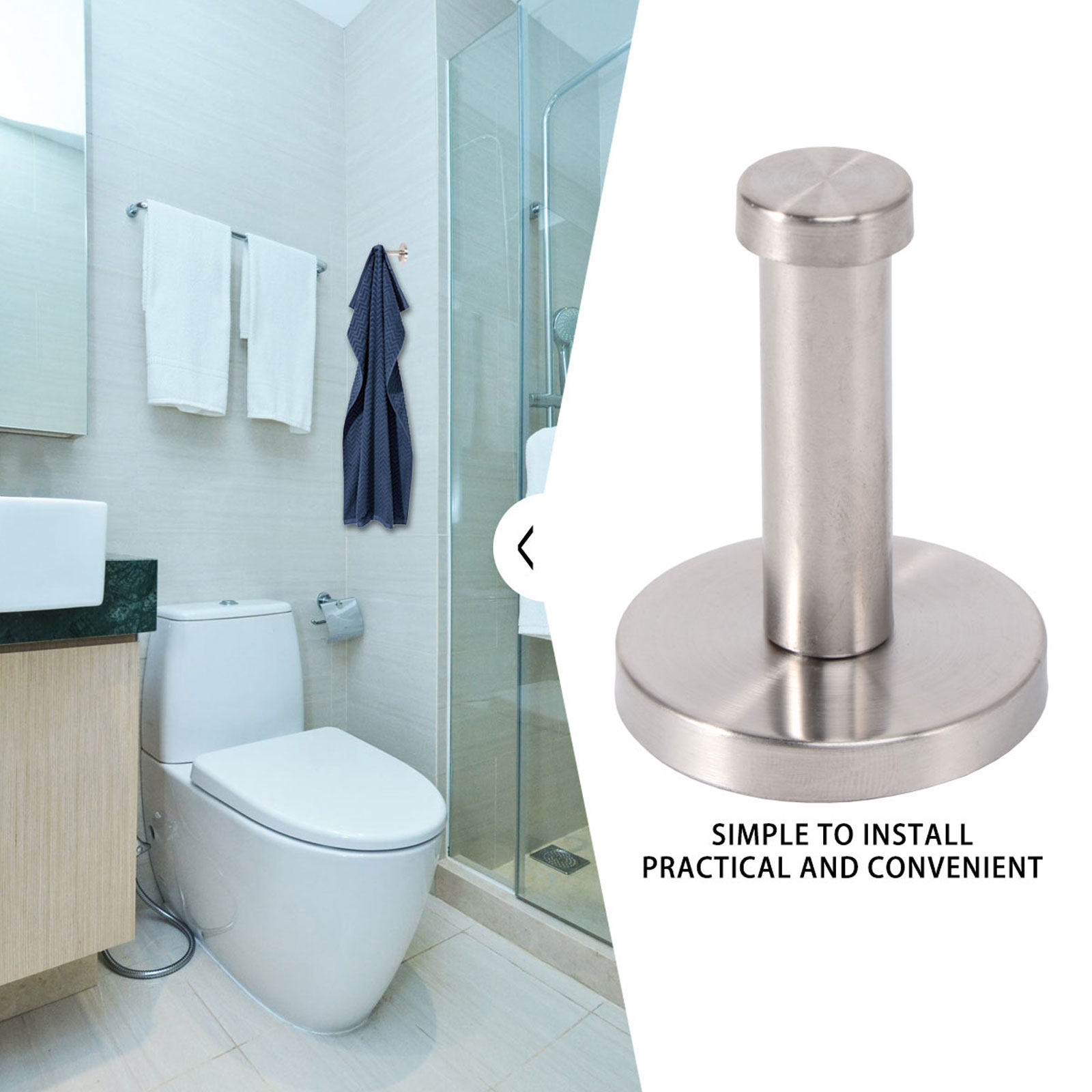 6Pcs Metal Hooks Stainless Ste - Home Design Bathroom 评论和价格
