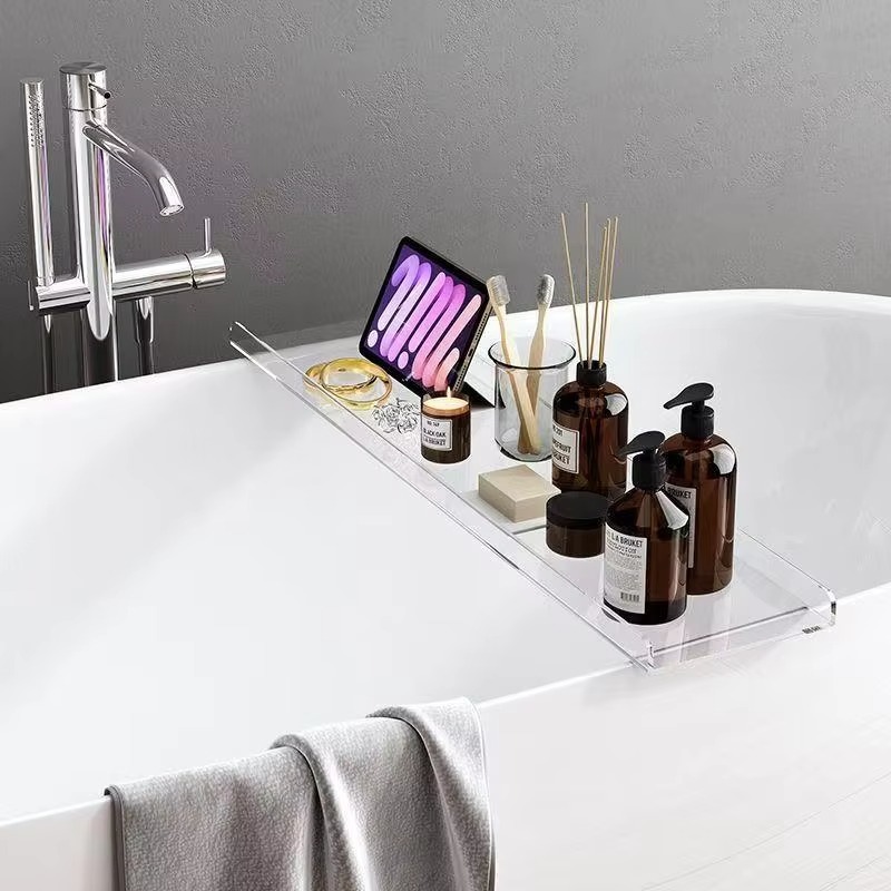 Acrylic Bathtub Caddy with Pho - Bath Caddy Tray 评论和价格