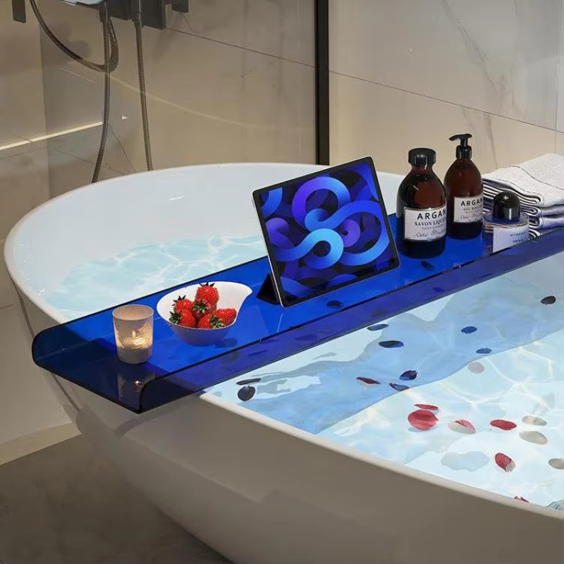 Acrylic Bathtub Caddy with Pho - Bath Caddy Tray 评论和价格