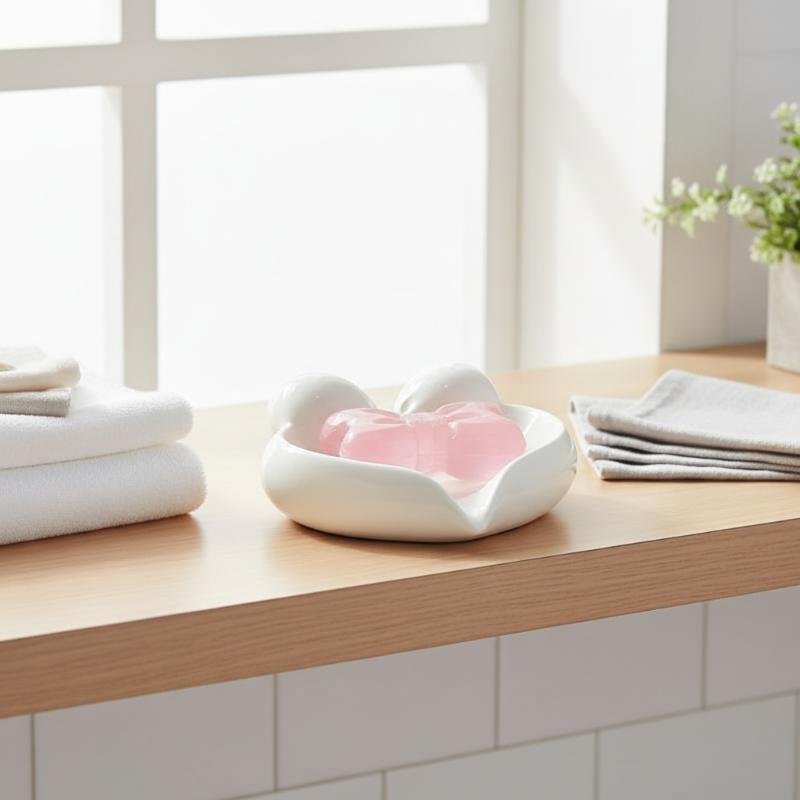 Cute Bow Heart Shaped Ceramic  - Home Bathroom Vanity 评论和价格