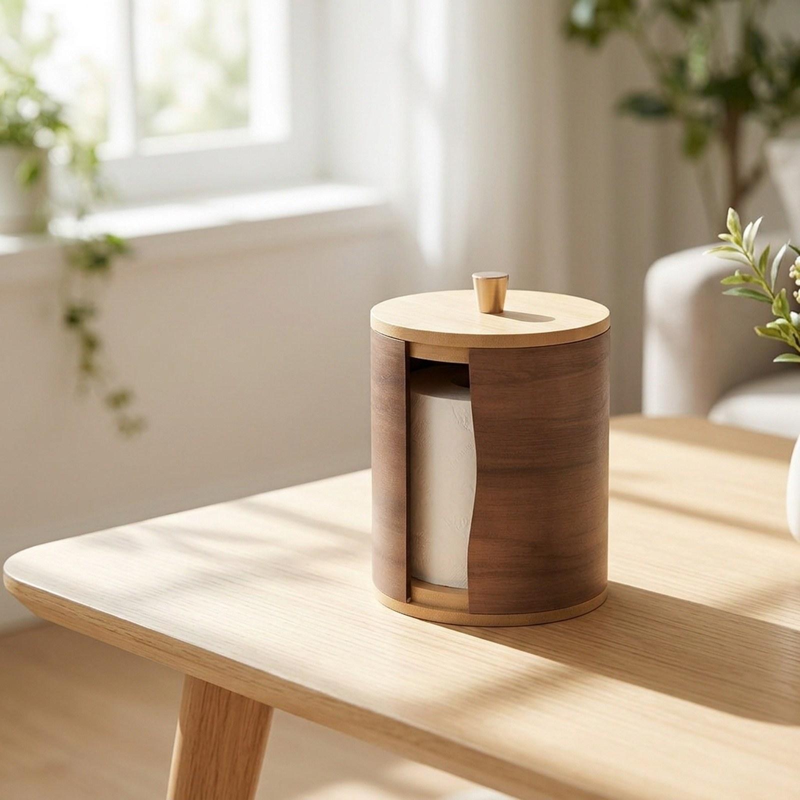Paper Towel Holder with Walnut - Home Bathroom Paper Towel Dispenser 评论和价格