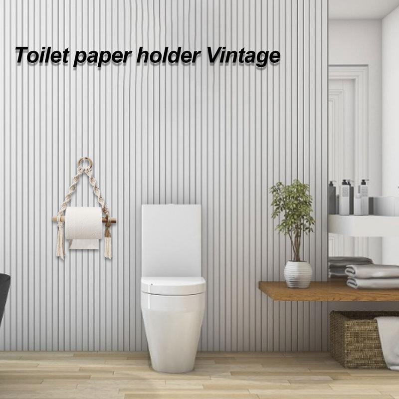 Hand Woven Wooden Toilet Paper - Home Bathroom Paper Towel Dispenser 评论和价格