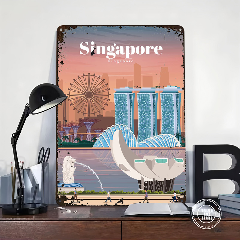 Travel to Singapore Printed Po - Home And Bathroom Singapore 评论和价格