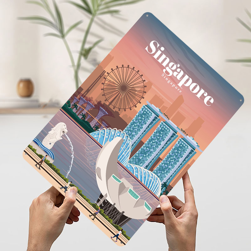 Travel to Singapore Printed Po - Home And Bathroom Singapore 评论和价格