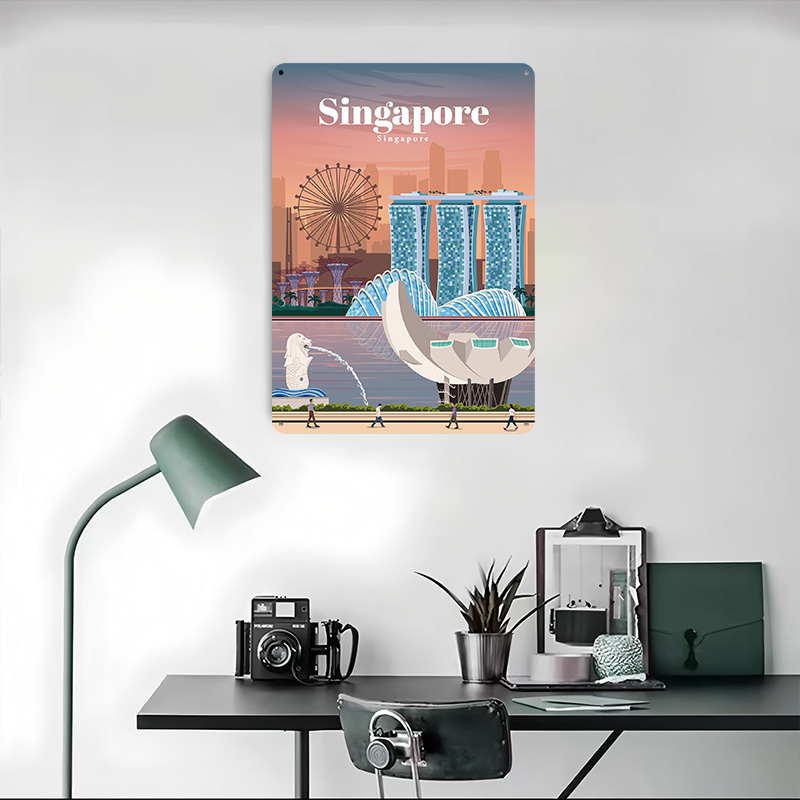 Travel to Singapore Printed Po - Home And Bathroom Singapore 评论和价格