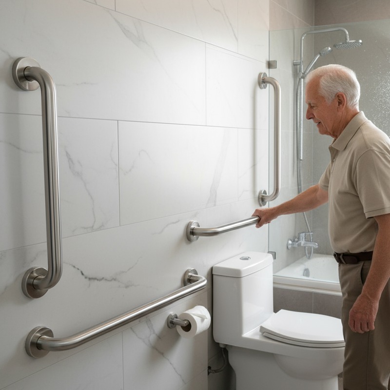 Multiple Sizes Stainless Steel - Home Bathroom Grab Bar 评论和价格