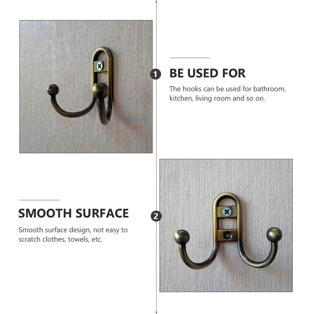 5Pcs Double Hook Wall Mount Ho - Home Design Bathroom 评论和价格