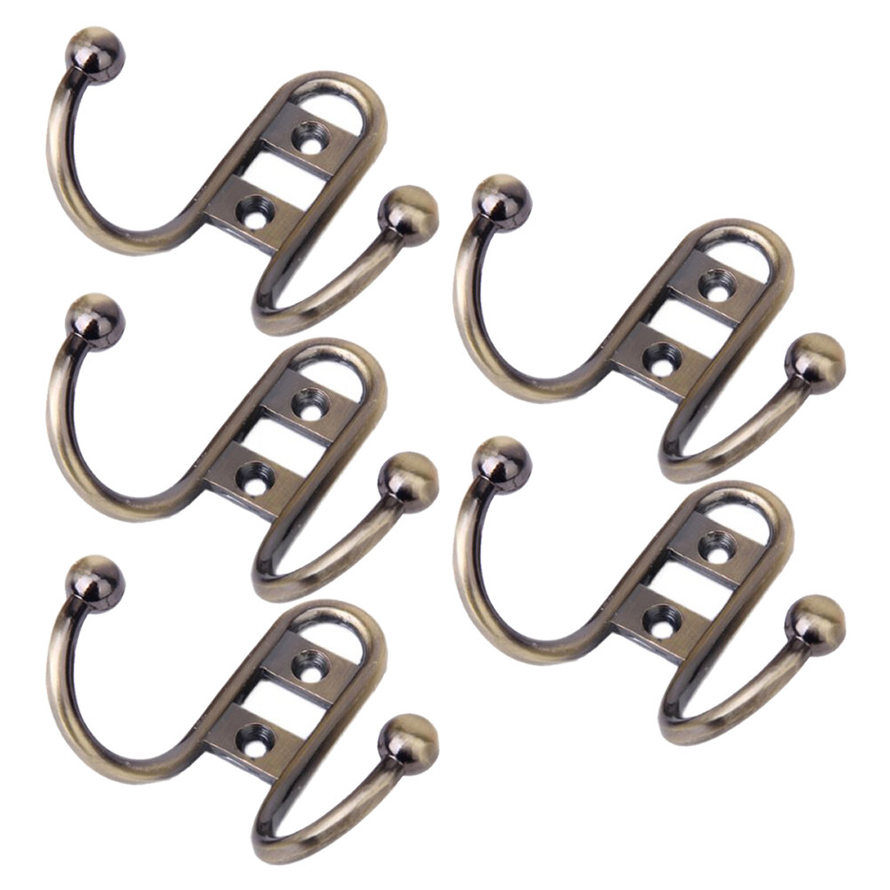 5Pcs Double Hook Wall Mount Ho - Home Design Bathroom 评论和价格