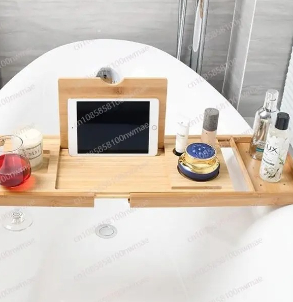 Telescopic bath caddy: bamboo  - Bath Caddy Tray 评论和价格