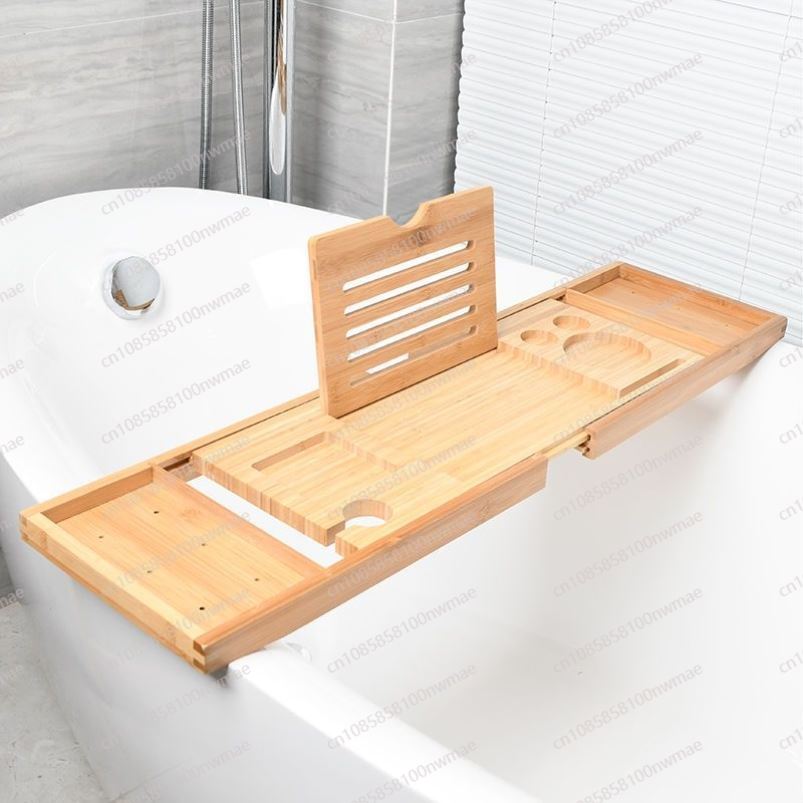 Telescopic bath caddy: bamboo  - Bath Caddy Tray 评论和价格