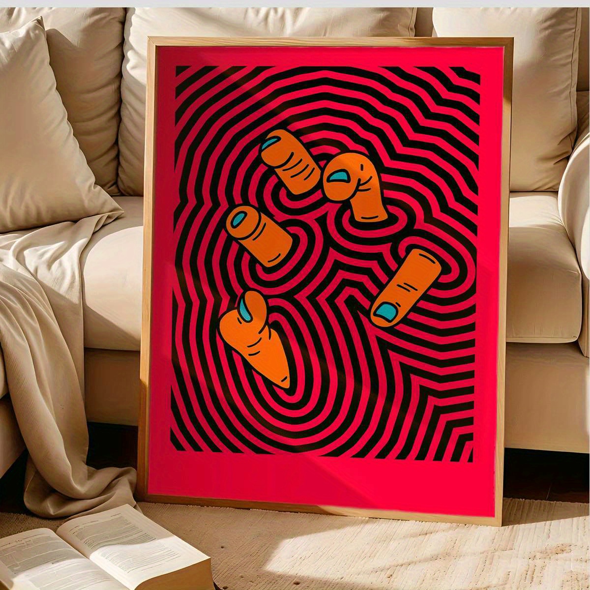 Modern Abstract Finger Art Pos - Home Bathroom Design 评论和价格