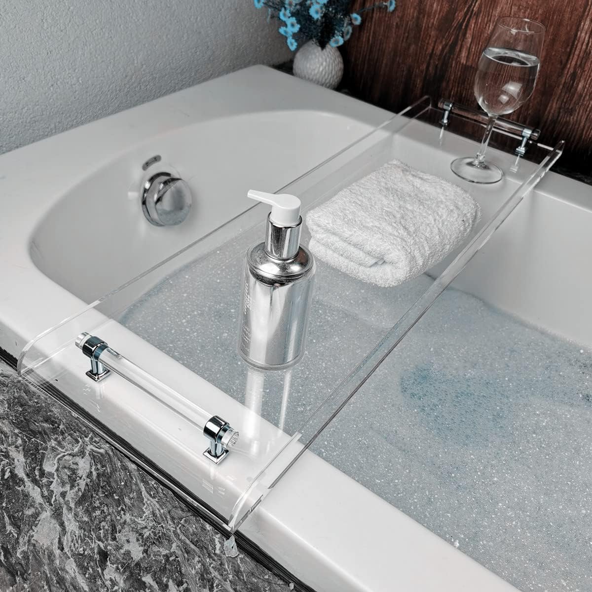 42 Inch Transparent Bathtub Ca - Bath Caddy Tray 评论和价格