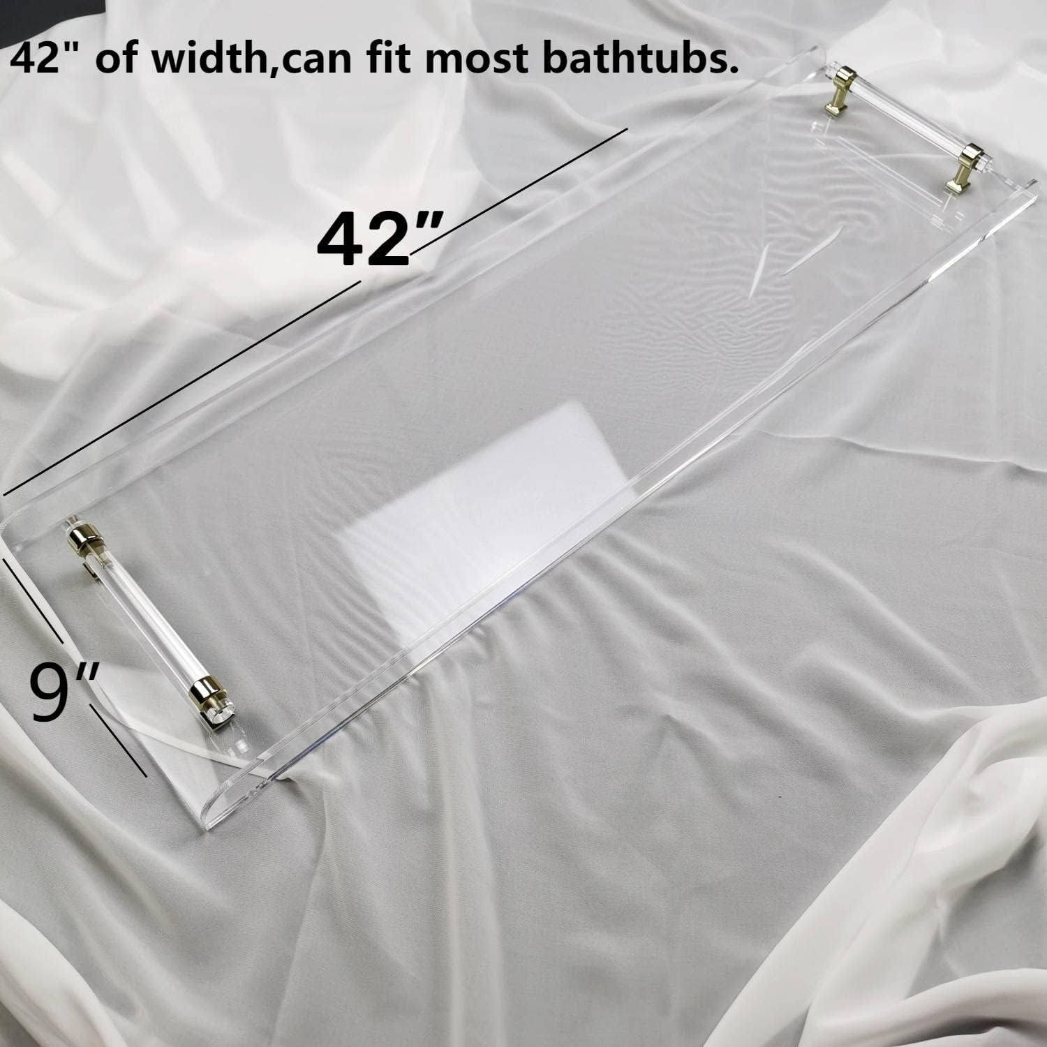 42 Inch Transparent Bathtub Ca - Bath Caddy Tray 评论和价格