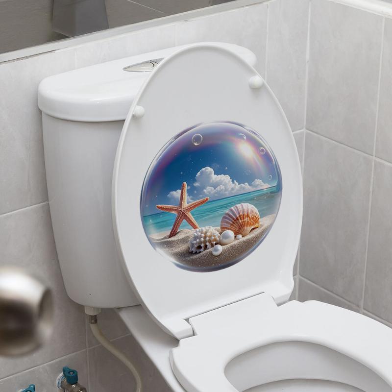 Ocean Themed Toilet Sticker Wa - Home Bathroom Design 评论和价格