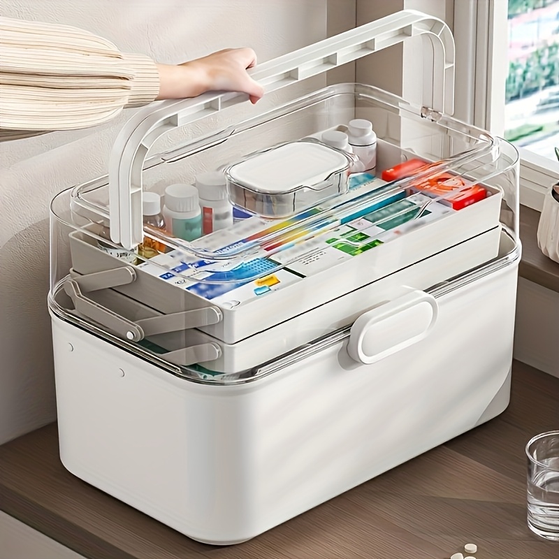 Large Capacity Clear Lid Medic - Home Bathroom Organizer 评论和价格