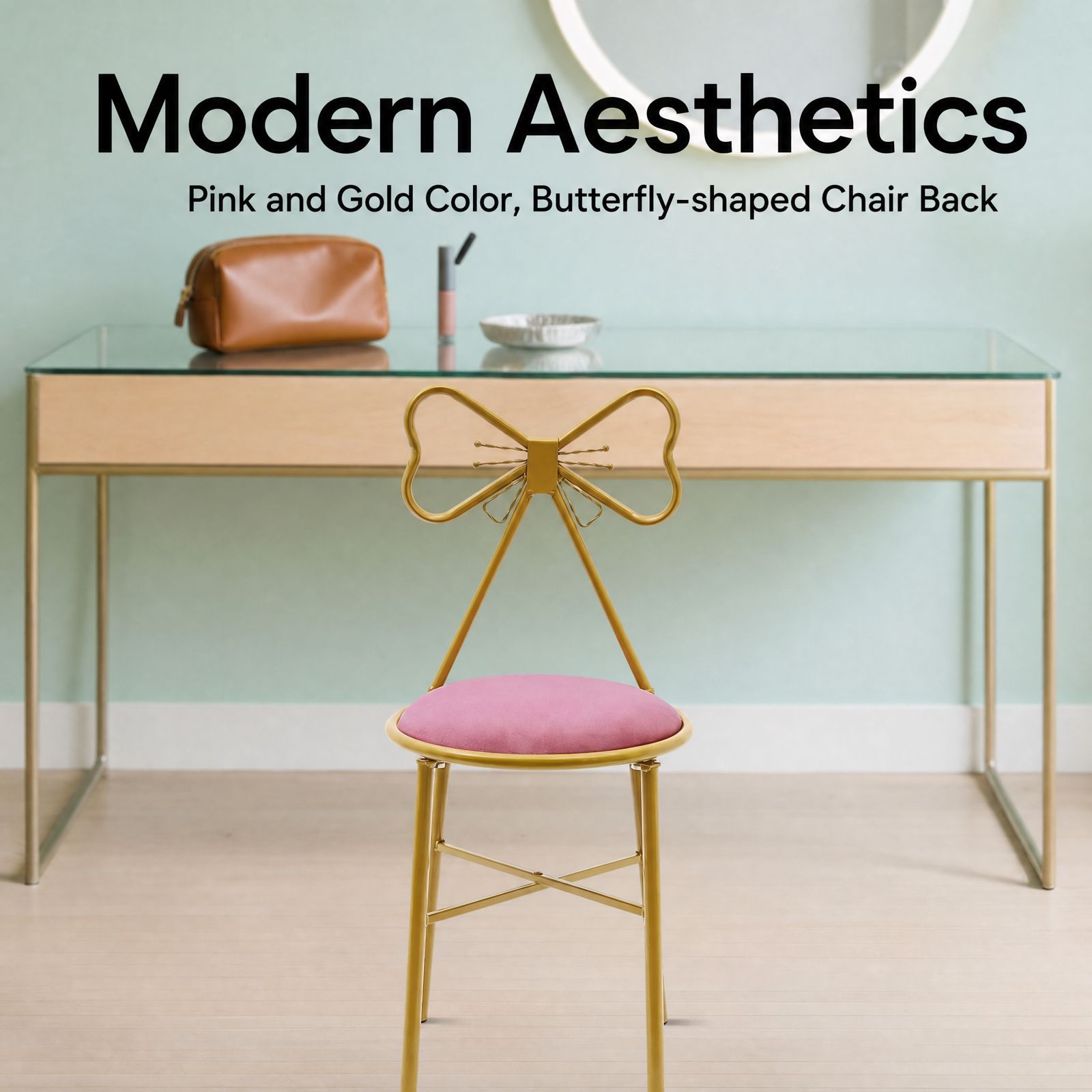 Pink Butterfly Backrest Vanity - Home Bathroom Vanity 评论和价格