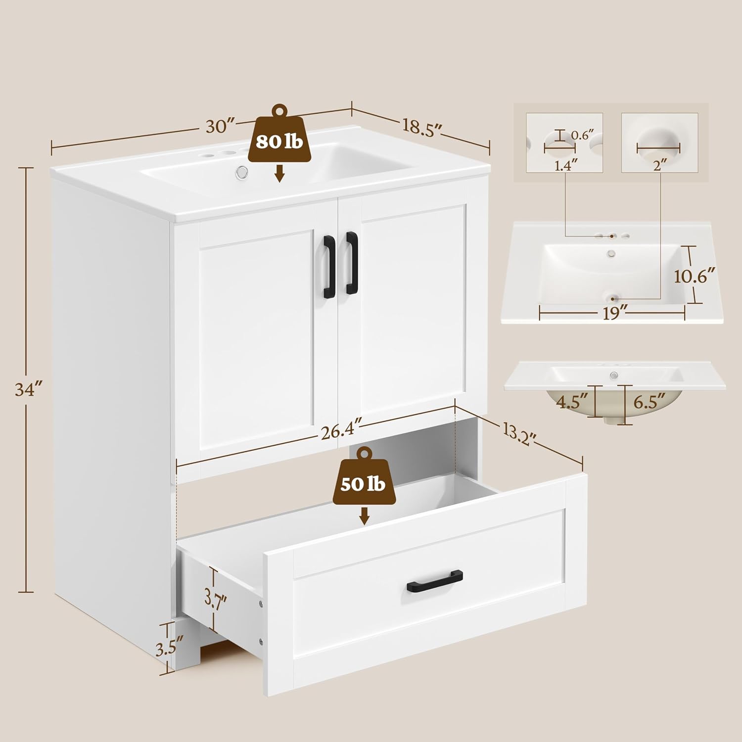 30 Inch Bathroom Vanity With C - Home Bathroom Vanity 评论和价格
