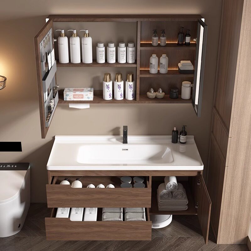 Wooden Modern Bathroom Cabinet - Home Bathroom Partition Wall 评论和价格