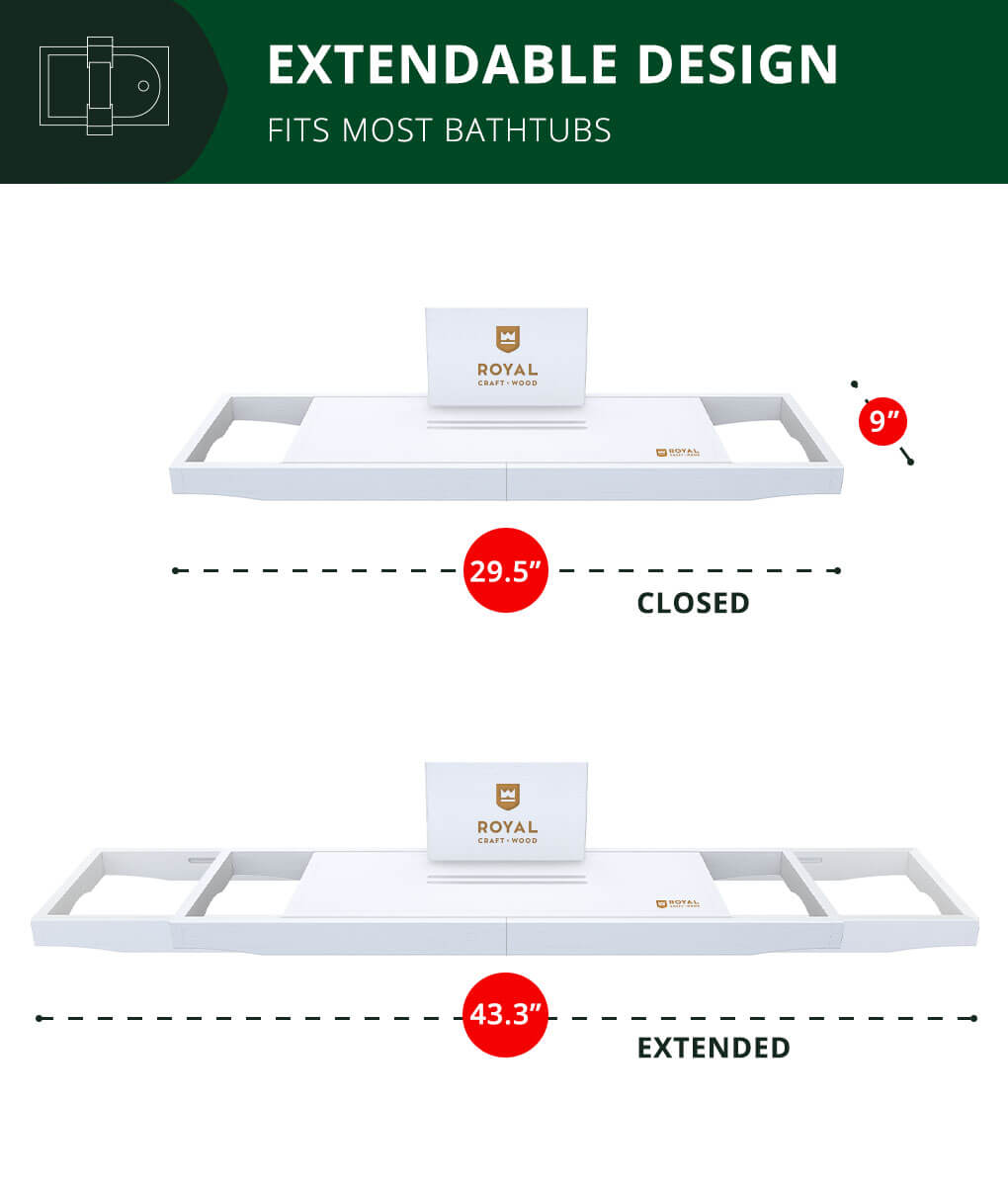 Luxury Expandable Bamboo Batht - Bath Caddy Tray 评论和价格